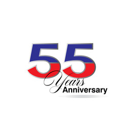 55 Year Anniversary celebration Vector Template Design Illustration