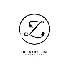 Initial letter Z with spoon and fork for restaurant concept. letter Z logo, fit for company and culinary business.