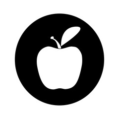 The apple icon illustration. Black and white picture of apples.