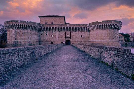 Ancient Italian castle. Rocca Roveresca of Senigallia, Marche, Italy.