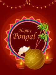 Happy Pongal holiday religious festival celebration background