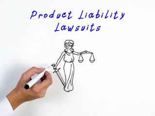  Juridical concept meaning Product Liability Lawsuits with inscription on the page.