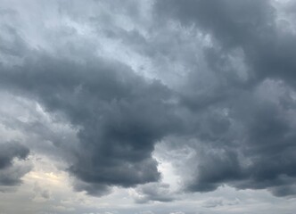 Dark clouds at the sky, stormy sky background
