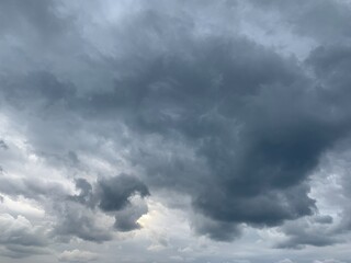 Dark clouds at the sky, stormy sky background