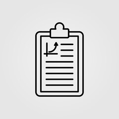 Business report icon in line design style. Market growth, sales, marketing analysis vector illustration.