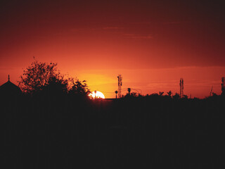 Naklejka premium orange sunset