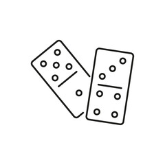 Dominoes vector icon in linear style on white background.