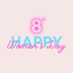 International Women's Day word on beige background