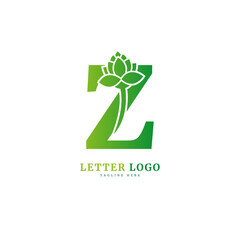 Initial letter Z with natural logo vector concept element. letter Z monogram, with organic floral fit for company and business