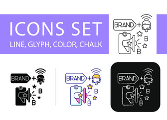 blogger and influencer icons set, cooperation