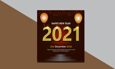 2021 Wishing New Year Social Media Banner, Instagram Banner, Instagram poster, Facebook post