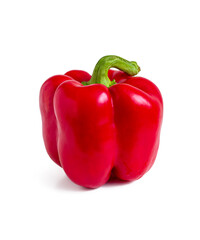 Red bell pepper with a thick, green stalk