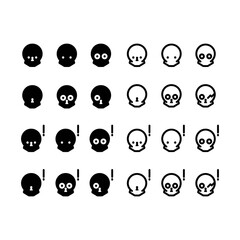 Skull head icon set