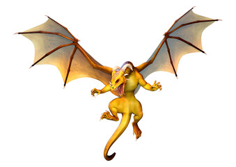 Fototapeta premium 3D Rendering Fairy Tale Dragon on White