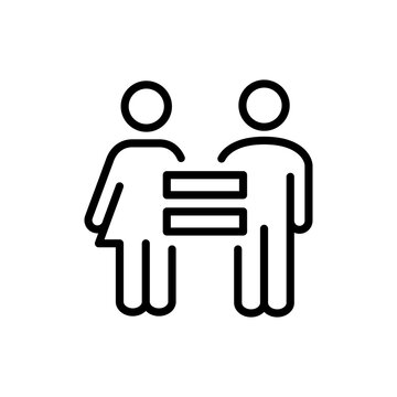 Igualdad de g&eacute;nero. Logotipo hombre y mujer con s&iacute;mbolo igual con lineas en color negro