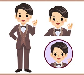 A man in a brown tie