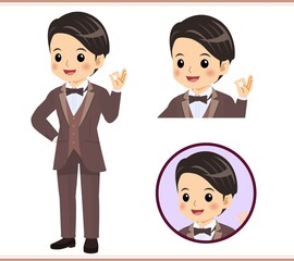 Young man in brown tie