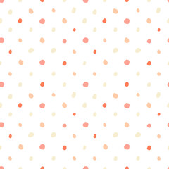 Polka dot pattern. Picture for clothes, shirts. Blush. Cute