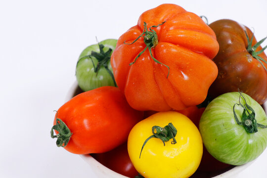 heirloom tomatoes collections isolated with white background