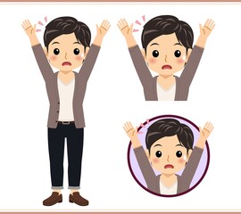 Fototapeta premium Young male student in a cardigan