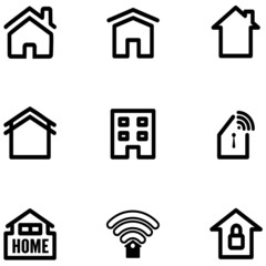 Home icon. Outline symbol shape vector.