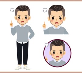 Young man in a gray sweater