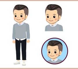 Young man in a gray sweater