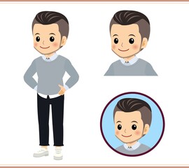 Young man in a gray sweater