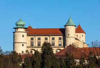 Fototapeta na wymiar Old medieval castle in Nowy Wisnicz. Poland