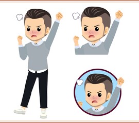 Young man in a gray sweater