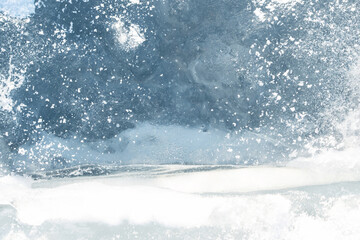 Ice on the river. Winter background, frozen water.