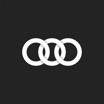 White letter ooo logo on gray background