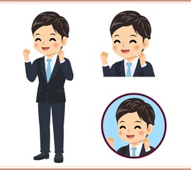 Male new employee with a light blue tie