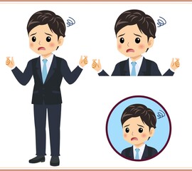 Male new employee with a light blue tie