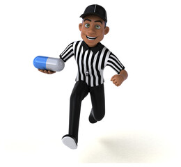 Fun 3D Illustration of an american Referee