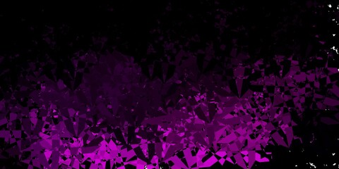 Dark Purple vector background with polygonal forms.