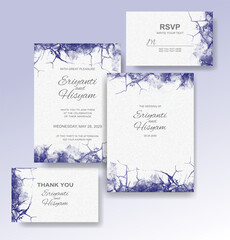 Watercolor wedding invitation card set