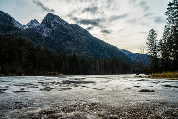 snow covered mountains