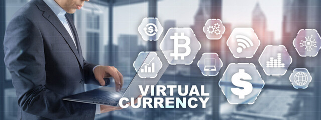 Virtual Currency. Business Finance Concept 2021.