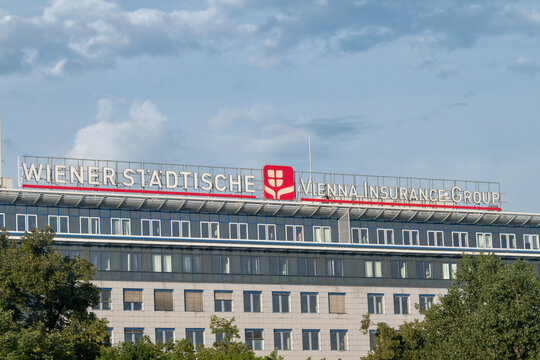 Vienna, Austria - August 30, 2020: Logo and sign of Vienna Insurance Group.