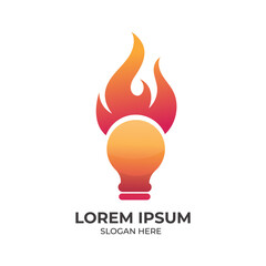 Light and fire gradient logo design template