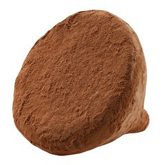 chocolate truffles covered cocoa isolated on white background, clipping path, full depth of field