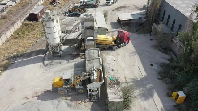 Aerial view of the concrete plant.