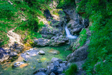Kuhflucht Wasserfall in der N&auml;he von Garmisch Partenkirchen in Bayern Deutschland
