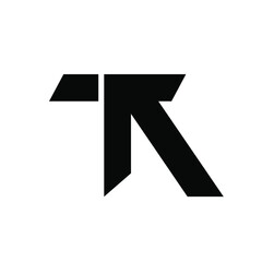 tk kt minimal logo icon design vector with arrow icon
