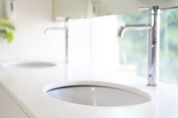 Blurred bathroom interior background.