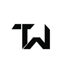 tw wt minimal logo icon design vector
