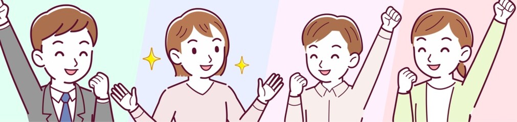 4 young men and women