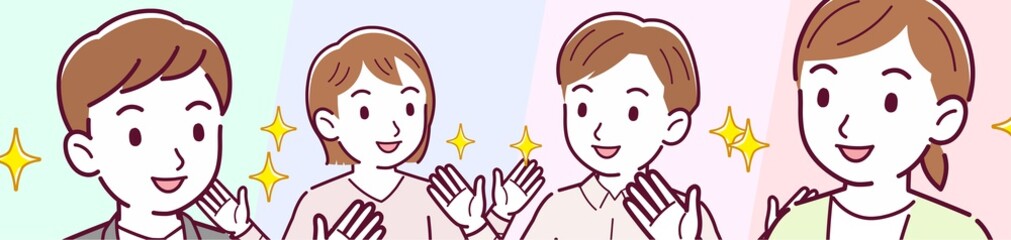 4 young men and women