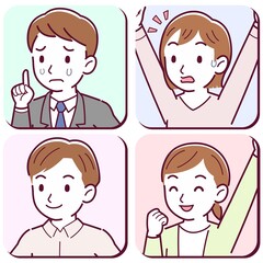 4 young men and women